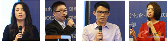 从左至右 戴尔(中国) 有限公司资深行业拓展经理 金程旭  虹信软件智能制造事业部总经理张怡飞  上海明匠智能系统有限公司集团副总 焦永刚 