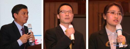 图11 从左至右:斯欧信息技术股份有限公司CEO于万钦 上海思普信息技术有限公司总经理应思红 上海联宏创能信息科技有限公司技术副总监冒小萍