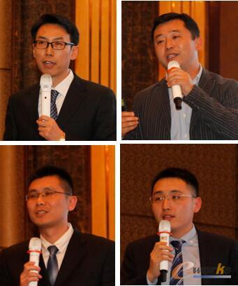 图8 从左至右:ANSYS中国北方区技术经理袁勇 北京安怀信科技股份有限公司总经理李焕 泛云科技联合创始人龚炜 IGE+XAO集团中国区总经理杨旭