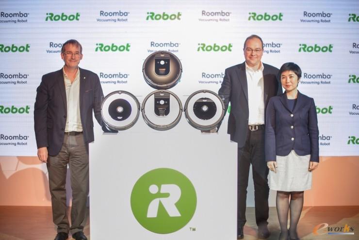 左起，iRobot CEO，Colin Angle；iRobot COO，Christian Cerda；iRobot中国区总经理，Kelly Zhang
