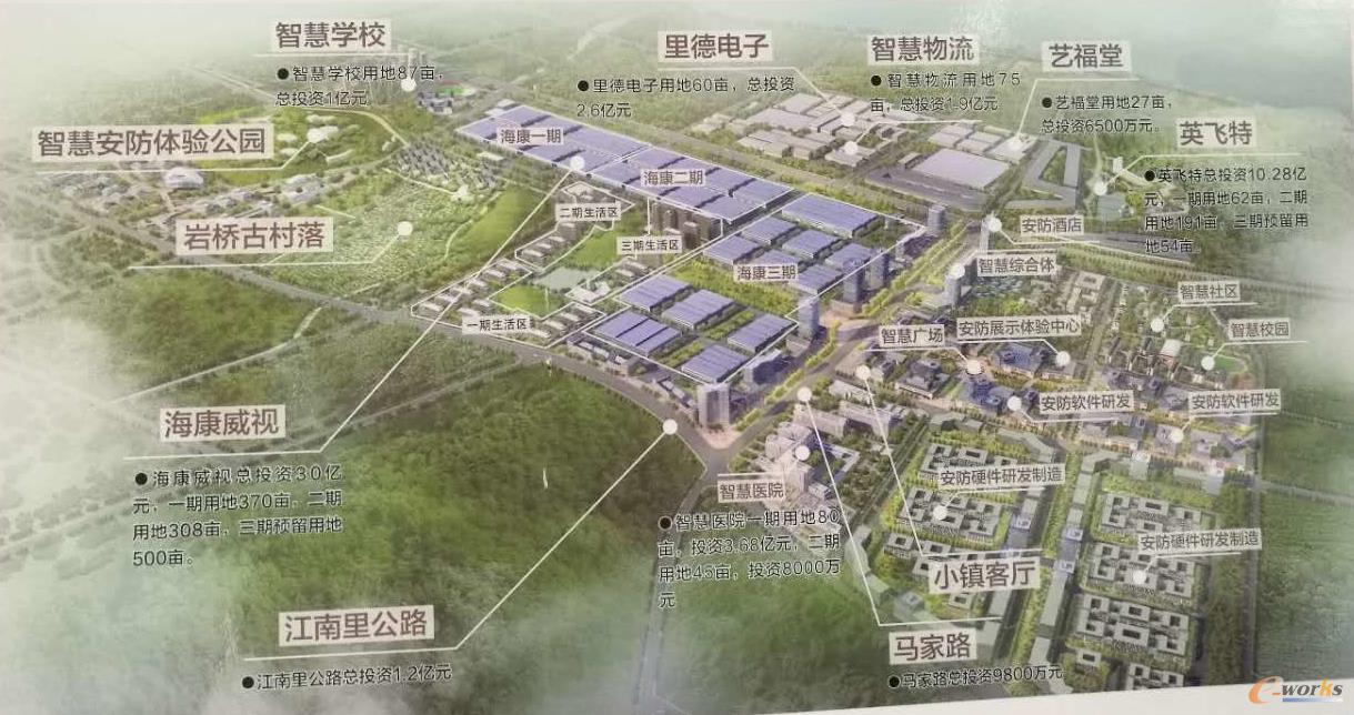 桐庐智慧安防小镇鸟瞰图