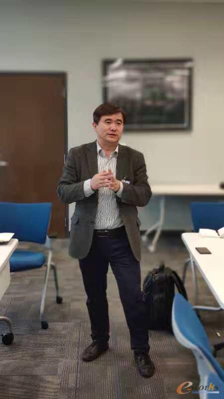 e-works黄总组织大家在GE燃气轮机工厂对此行参观做了总结