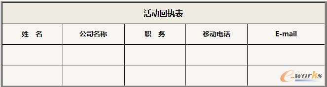 活动回执表