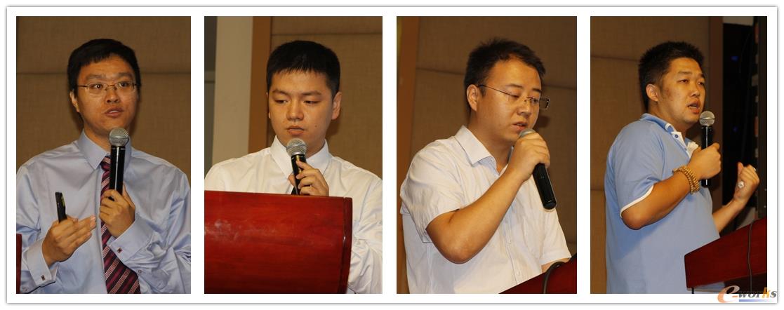 图5 从左至右：SAP行业价值工程部行业专家陈超、嘉益仕高级咨询顾问卢彬、Coremail论客西北区总经理陈卓、海康威视企业行业总监俞少杰