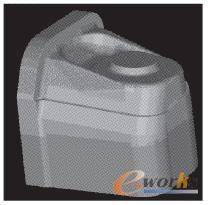 最小凹圆角半径约8mm处加工后模型