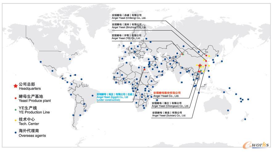 安琪主要生产基地分布图