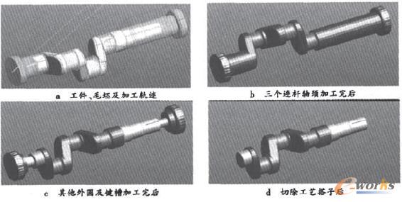 三拐曲轴车铣加工的实体仿真过程