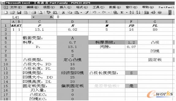 部件工作表