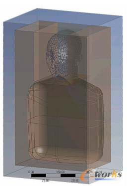 图1 用于声学仿真的头部和躯干周围的真空区