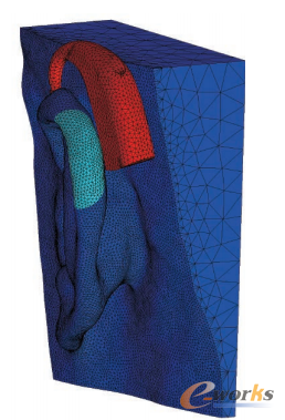 图3 耳部挠曲仿真的初始位置