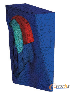 图4 耳部挠曲仿真的最终位置