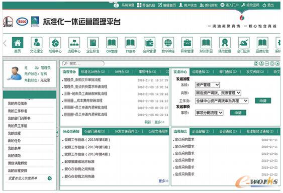 标准化一体化运营管理平台首页界面