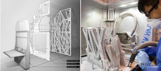 图：仿生隔板：3D打印飞机座舱部件