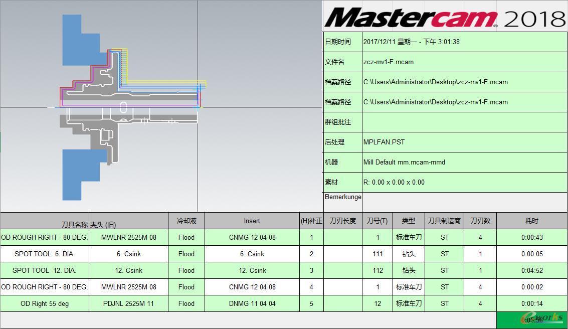 CAM输出现场使用刀具TOOLLIST