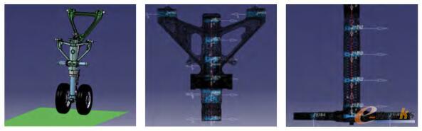 使用Simcenter 3D 建立的参数化起落架仿真模型