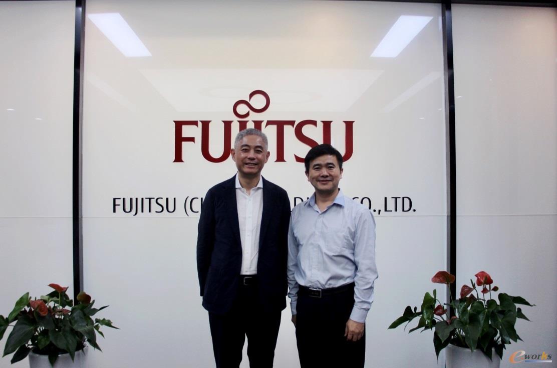富士通（中国）信息系统有限公司CEO薛卫与e-works总编黄培博士合影