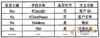 表1 客户表的设计