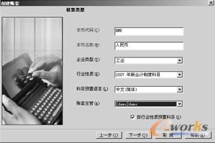 “核算类型”界面