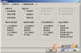  “选项录入”对话框