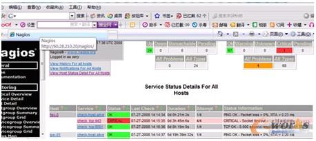 图12-5 Web方式查看Nagios报警状态（1）