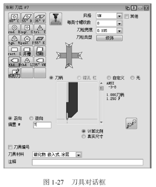 图1-27 刀具对话框