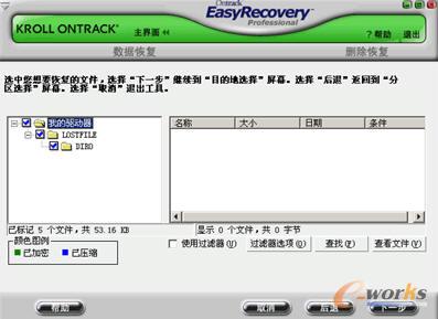 选择需要恢复的删除文件