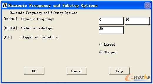  Harmonic Frequency and Substep Options对话框
