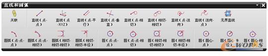 图1-10 “直线和圆弧”工具栏
