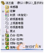 图36  法兰盘的“FeatureManager设计树”