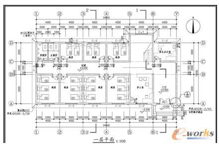 医院病房建筑平面图