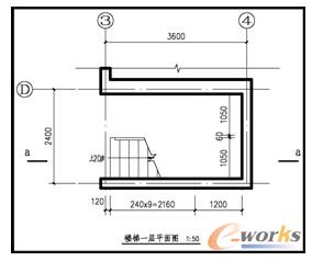 楼梯底层平面图