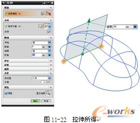 图11-22  拉伸所得