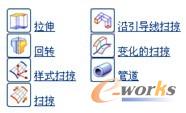 图5-3  通过扫掠创建特征的命令