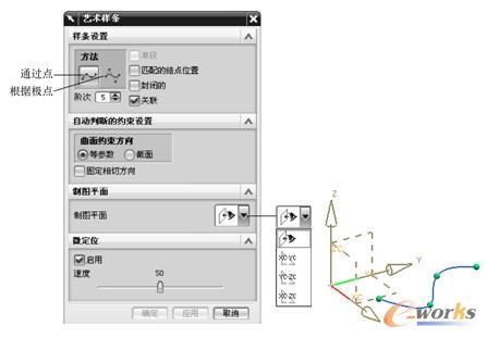  “艺术样条”对话框