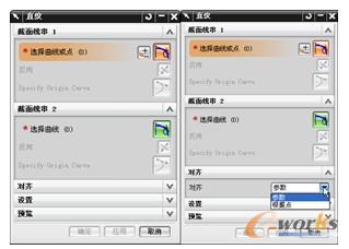 “直纹”对话框