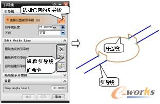 图3-18 【引导线】对话框及效果
