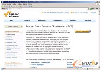 ▲  最常听到的云计算产品就是Amazon EC2了
