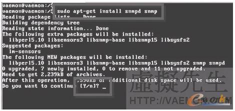 ▲  在Linux下安装snmpd及snmp的套件