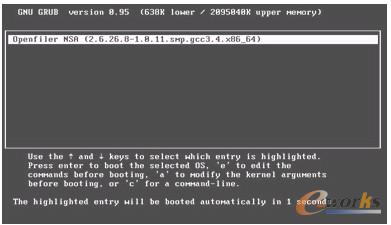 ▲  标准的RedHat GRUB画面