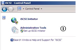 ▲  在Vista或是Windows Server 2008已经有iSCSI的连接器了