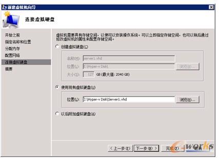 图13-43  使用现有磁盘 Server1