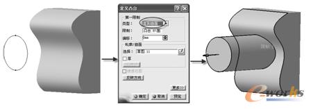 “直到曲面”方式