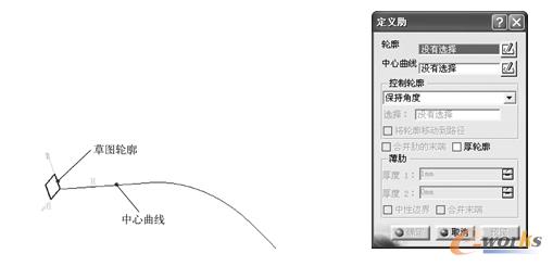 草图轮廓与中心曲线