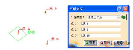“通过三个点”创建平面