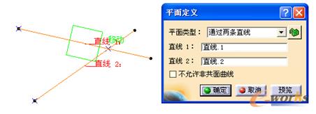 通过两条同面直线创建平面