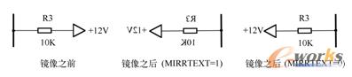 “MIRRTEXT”设置对镜像文字的影响