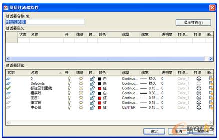  “图层过滤器特性”对话框