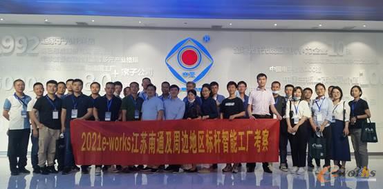 考察团在中天科技南通科创中心合影