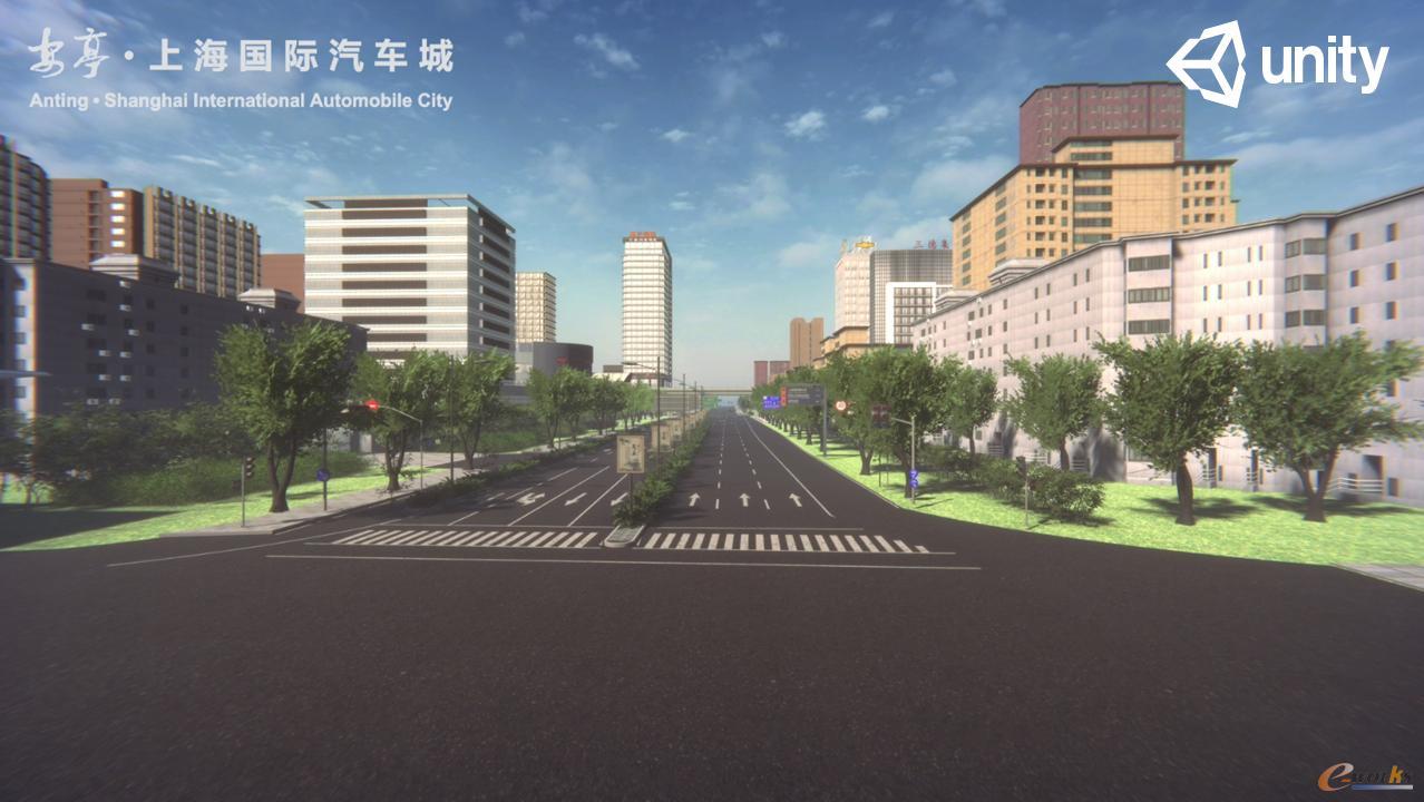上海国际汽车城基于Unity构建100平方公里城市环境数字孪生