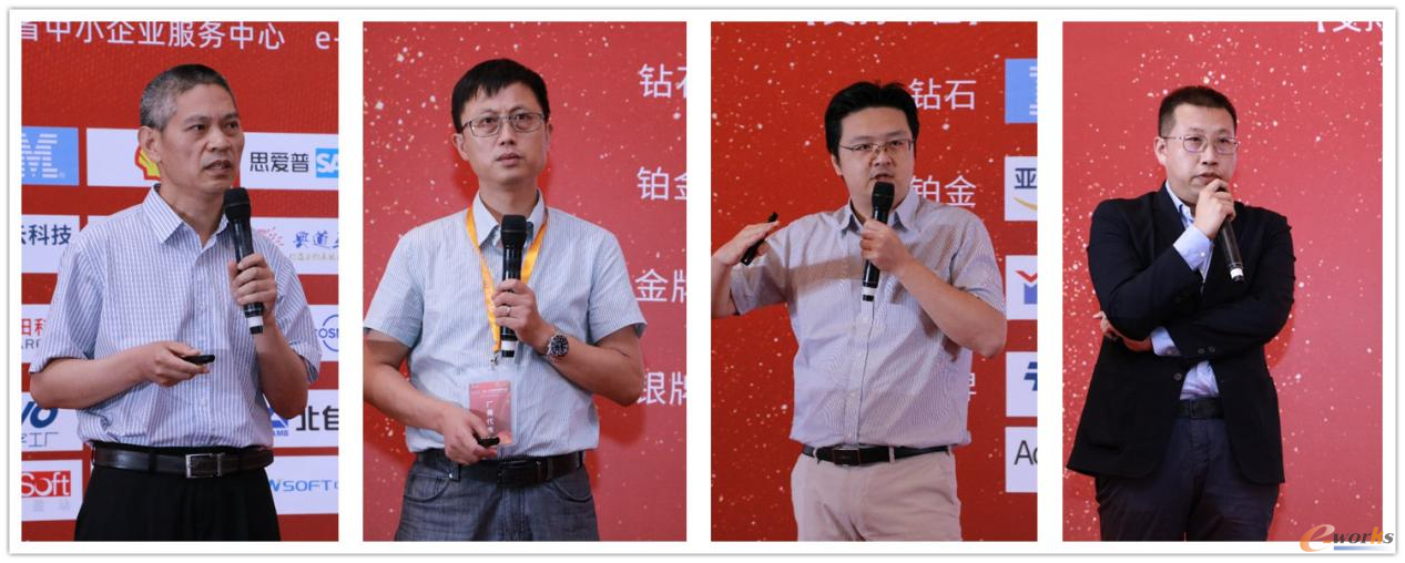从左到右依次为:IBM大中华区科技事业部数据与人工智能技术总监刘胜利、壳牌工业润滑油数字化创新团队IoT产品经理杨旻、SAP 大中华区数字化供应链总经理余立滔、EPLAN大北区技术总监沈博文